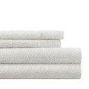 Queen Modern Circles Light Gray Patterned Ultra-Soft Bed Sheet Set - Delicate Details