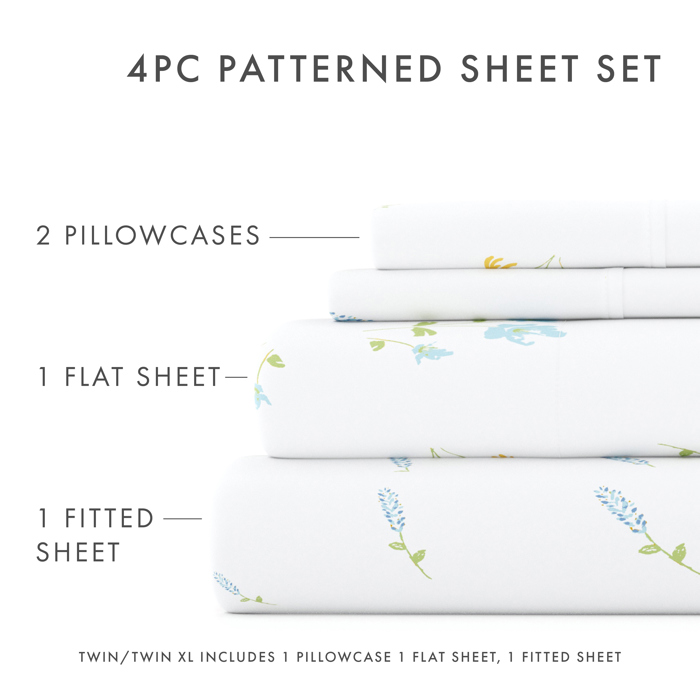 Patterned Ultra-Soft Bed Sheet Set - Garden Farmhouse