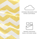California King Arrow Yellow Patterned Ultra-Soft Bed Sheet Set - Geometric Patterns