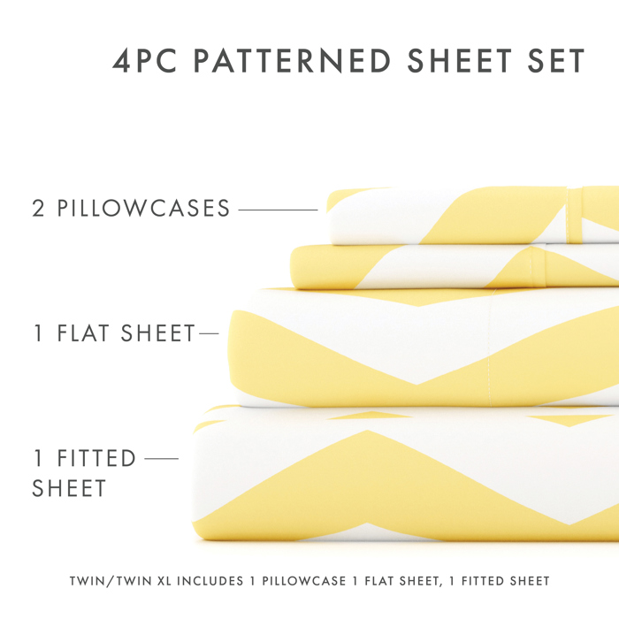 Patterned Ultra-Soft Bed Sheet Set - Geometric Patterns