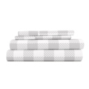 Twin Country Plaid Light Gray Patterned Ultra-Soft Bed Sheet Set - Geometric Patterns