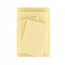 California King Honeycomb Yellow Patterned Ultra-Soft Bed Sheet Set - Geometric Patterns