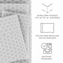 Twin Honeycomb Light Gray Patterned Ultra-Soft Bed Sheet Set - Geometric Patterns