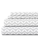 Twin Puffed Chevron Light Gray Patterned Ultra-Soft Bed Sheet Set - Geometric Patterns