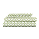 Twin Puffed Chevron Sage Patterned Ultra-Soft Bed Sheet Set - Geometric Patterns