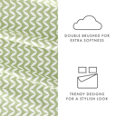 Twin Puffed Chevron Sage Patterned Ultra-Soft Bed Sheet Set - Geometric Patterns