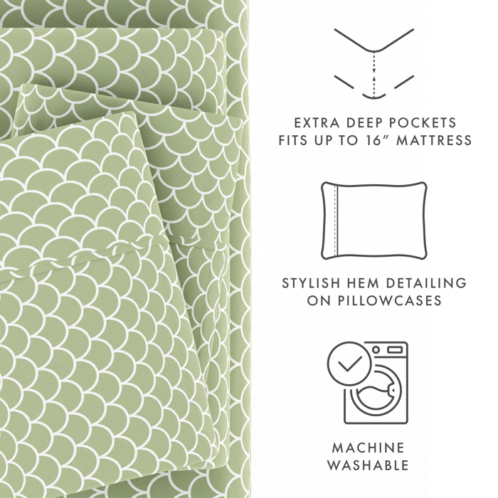 Patterned Ultra-Soft Bed Sheet Set - Geometric Patterns