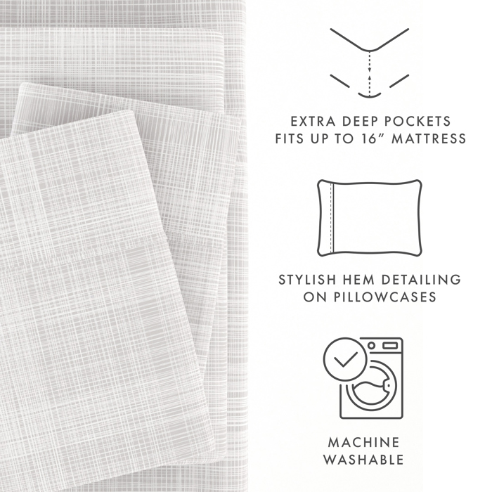 Patterned Ultra-Soft Bed Sheet Set - Modern Elegance