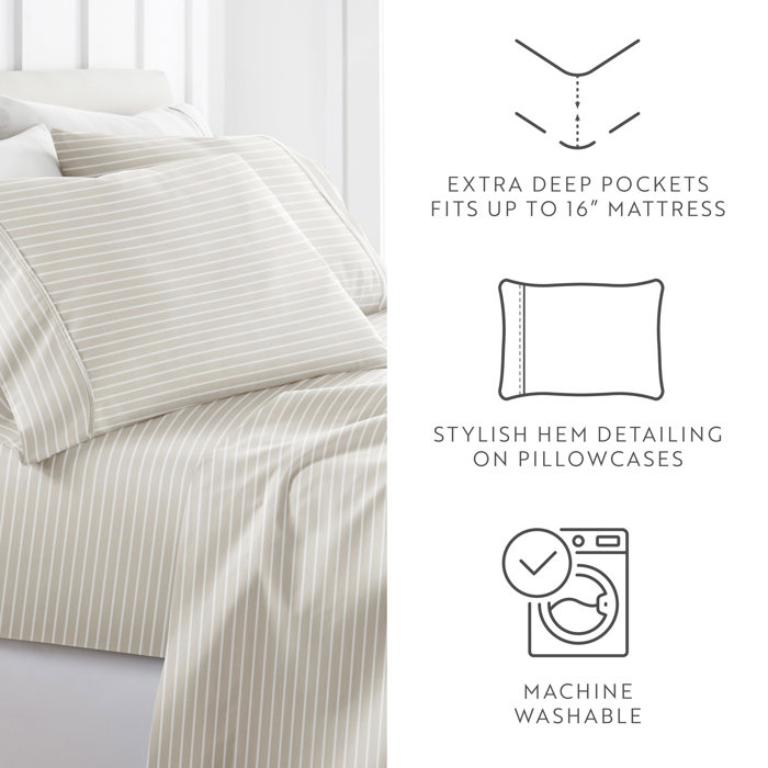 Patterned Ultra-Soft Bed Sheet Set - Soft Lines
