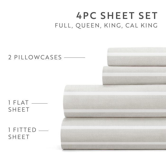 Patterned Ultra-Soft Bed Sheet Set - Soft Lines