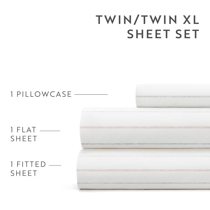Patterned Ultra-Soft Bed Sheet Set - Soft Lines