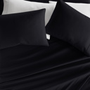 Queen Black Essential Colors Microfiber Bed Sheet Set