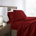 Queen Burgundy Essential Colors Microfiber Bed Sheet Set