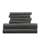 California King Gray Essential Colors Microfiber Bed Sheet Set with Extra Pillowcases
