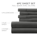 California King Gray Essential Colors Microfiber Bed Sheet Set with Extra Pillowcases