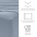 California King Light Blue Essential Colors Microfiber Bed Sheet Set with Extra Pillowcases