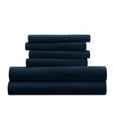 Full/Double Navy Essential Colors Microfiber Bed Sheet Set with Extra Pillowcases