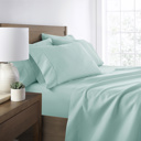 King Aqua Essential Colors Microfiber Bed Sheet Set with Extra Pillowcases
