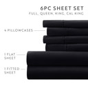 King Black Essential Colors Microfiber Bed Sheet Set with Extra Pillowcases