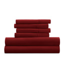King Burgundy Essential Colors Microfiber Bed Sheet Set with Extra Pillowcases