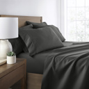 King Gray Essential Colors Microfiber Bed Sheet Set with Extra Pillowcases