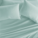 Twin Aqua Essential Colors Microfiber Bed Sheet Set with Extra Pillowcases