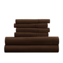 Twin Chocolate Essential Colors Microfiber Bed Sheet Set with Extra Pillowcases