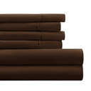 Twin Chocolate Essential Colors Microfiber Bed Sheet Set with Extra Pillowcases