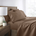 Twin Taupe Essential Colors Microfiber Bed Sheet Set with Extra Pillowcases