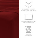 Twin XL Burgundy Essential Colors Microfiber Bed Sheet Set with Extra Pillowcases