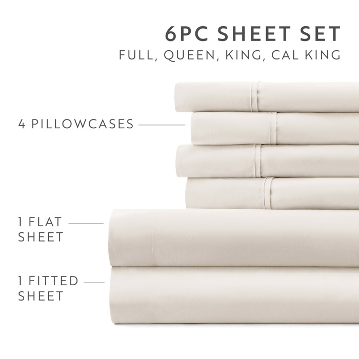 Essential Colors Microfiber Bed Sheet Set with Extra Pillowcases