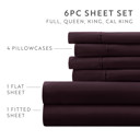 Twin XL Purple Essential Colors Microfiber Bed Sheet Set with Extra Pillowcases