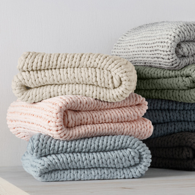 Throw Blanket Chunky Hand-Knit Oversized
