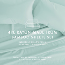 Full/Double Aqua 100% Rayon From Bamboo Silky Soft Sheet Set