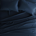 Queen Navy 100% Rayon From Bamboo Silky Soft Sheet Set