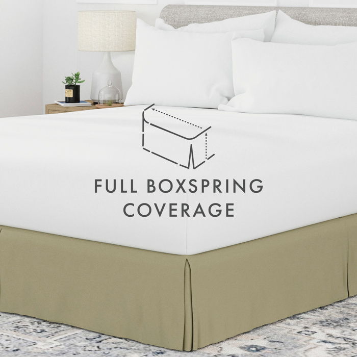 Bed Skirt Pleated Box Spring Frame Cover Dust Ruffle in Essential Colors