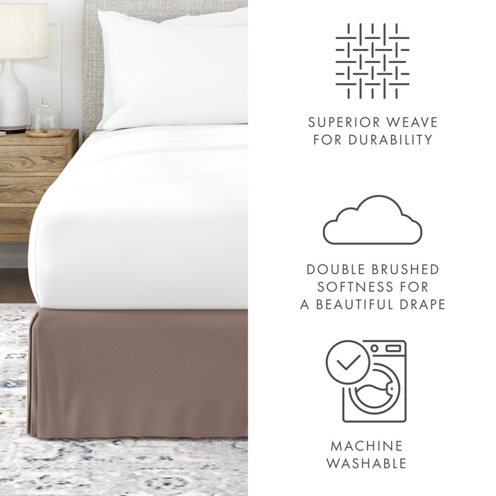 Bed Skirt Pleated Box Spring Frame Cover Dust Ruffle in Essential Colors