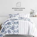  Bedding Bundle, Patterned Microfiber Comforter Set and Solid Sheet Set
