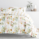 Bedding Bundle, Patterned Microfiber Comforter Set and Solid Sheet Set