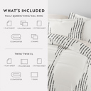 California King Diamond Stripe Gray Bedding Bundle, Patterned Microfiber Comforter Set and Solid Sheet Set