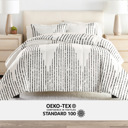 Full/Double Diamond Stripe Gray Bedding Bundle, Patterned Microfiber Comforter Set and Solid Sheet Set