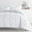  Bedding Bundle, Patterned Microfiber Comforter Set and Solid Sheet Set