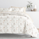  Bedding Bundle, Patterned Microfiber Comforter Set and Solid Sheet Set