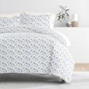  Bedding Bundle, Patterned Duvet Cover Set, White Comforter and Solid Sheet Set