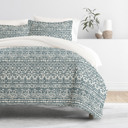  Bedding Bundle, Patterned Duvet Cover Set, White Comforter and Solid Sheet Set