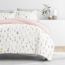  Bedding Bundle, Patterned Duvet Cover Set, White Comforter and Solid Sheet Set