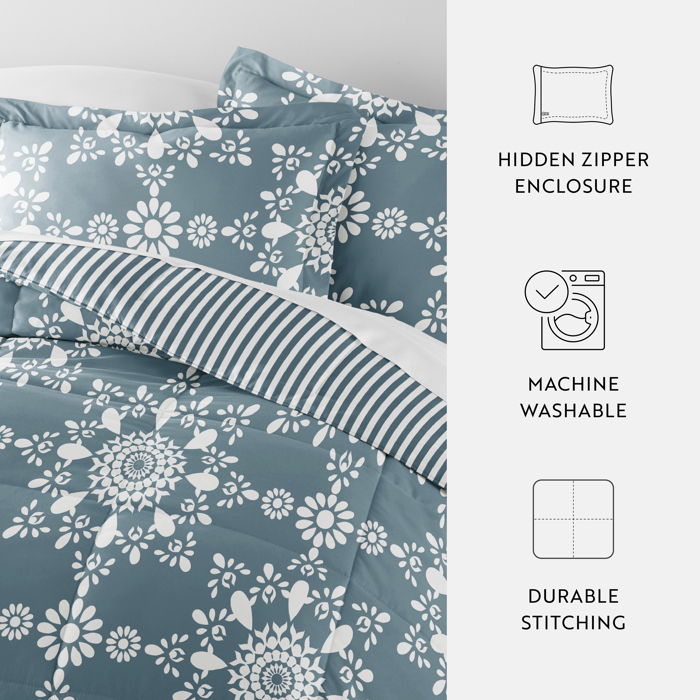 Comforter Sets Down-Alternative Ultra Soft Bedding - Reversible Patterns