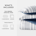 King Farmhouse Dreams Navy Comforter Sets Down-Alternative Ultra Soft Bedding - Pattern/Solid Reversible