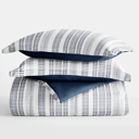 Twin XL Farmhouse Dreams Navy Comforter Sets Down-Alternative Ultra Soft Bedding - Pattern/Solid Reversible