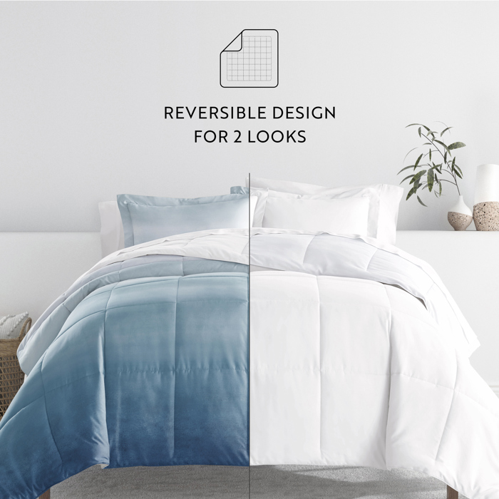 Comforter Sets Down-Alternative Ultra Soft Bedding - Pattern/Solid Reversible